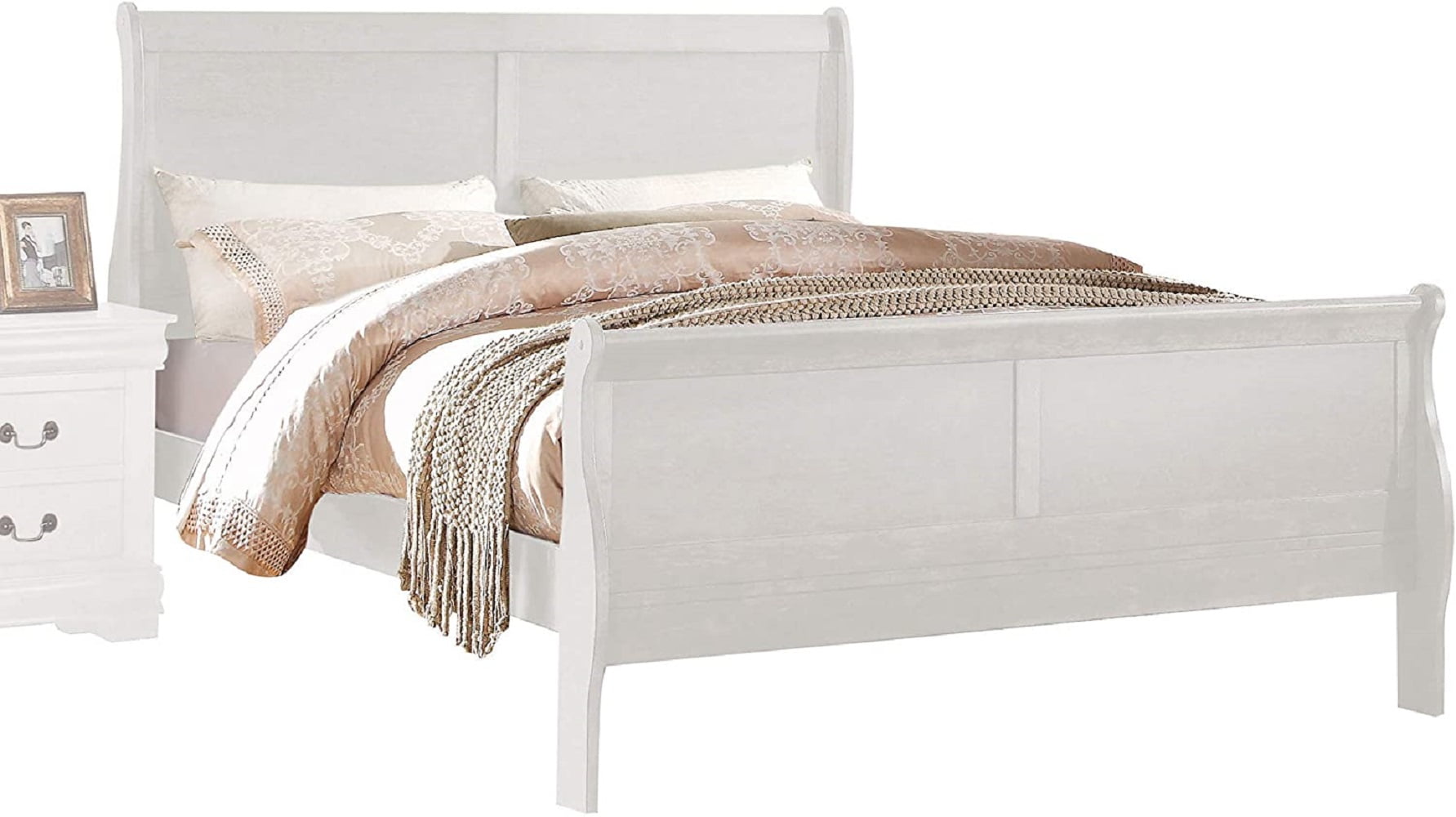 Queen Bed, White