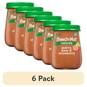 (6 pack) Beech-Nut Naturals Stage 2 Baby Food, Guava Pear & Strawberries, 4 oz Jar