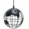 thumbnail image 1 of Lámpara colgante industrial vintage Lámpara de techo con forma de globo Lámpara de bola de metal Diámetro 20 cm - Negro, 1 of 4