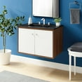 thumbnail image 4 of Modway Transmit 30" Wall-Mount Bathroom Vanity in Walnut Black, 4 of 10