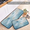 thumbnail image 5 of 2-Piece Kitchen Rugs Set Non-Slip Mats Carpet Floor for Kitchen, Bathroom (19.7"x27.6" & 19.7"x47.2") Watercolor Blue Butterflies, 5 of 7