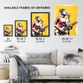 thumbnail image 3 of Artery8 Female Punk Music Guitarist Portrait Yellow Pink Living Room Large Wall Art Poster Print Thick Paper 18X24 Inch, 3 of 3