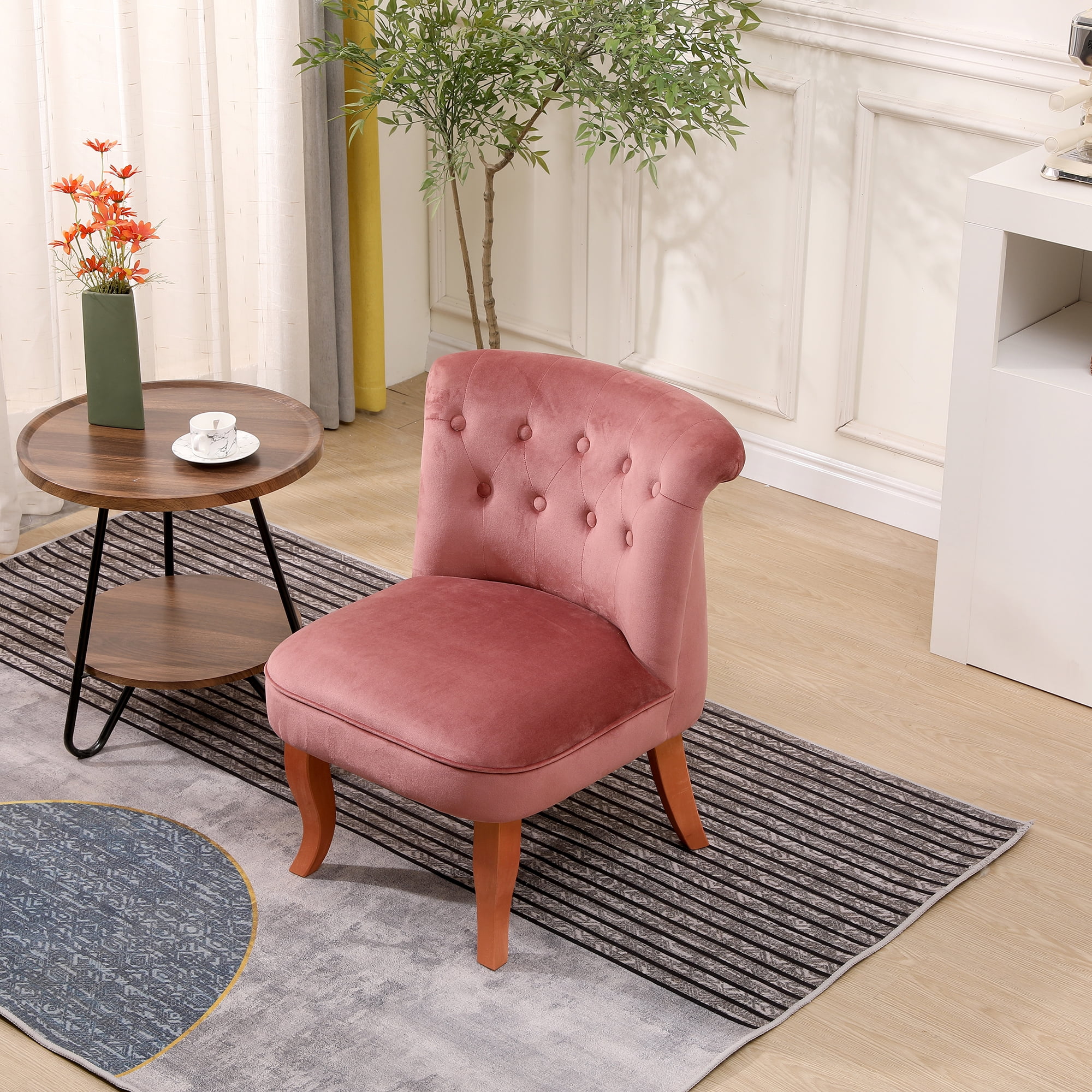 Kadyn 29" Wood Armchair, Single Sofa Chairs for Living Room, Upholstered Accent chairs, Pink Kadyn 29" Wood Armchair, Single Sofa Chairs for Living Room, Upholstered Accent chairs, Pink