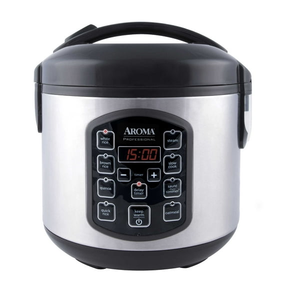 Aroma® Professional 8-Cup (Cooked) / 2Qt. Rice & Grain Multicooker, Stainless Steel, New, ARC-954SBD