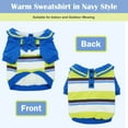 thumbnail image 2 of DENTRUN Fleece Dog Winter Coat, Striped Dog Sweatshirt Hoodie, Doggy Cold Weather Pullover Jacket, Thick Warm Pet Clothes for Small Medium Dogs, 2 of 7