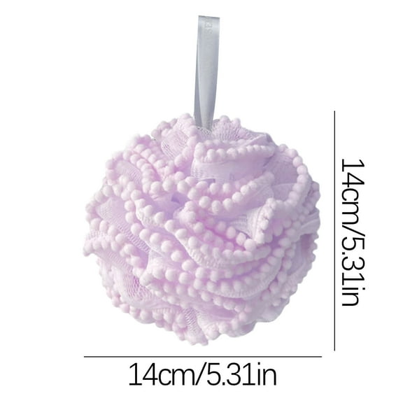 Leodye 1Pack Bath Loofah Sponge Body Scrubber Shower Sponge Exfoliating Mesh Pouf Shower Ball Bath Sponges for Women and Men Bathing Accessories