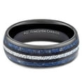 thumbnail image 3 of MJ Metals Jewelry Tungsten Carbide 8mm Black Plated Finish with Lapis Lazuli and Faux Meteorite Inlay Ring Size 10, 3 of 7