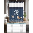thumbnail image 6 of No Hook Cloth Fabric Shower Curtain with Snap in Liner, Navy Blue Cute Puppy Waterproof Shower Curtains Set with See Through Top Window, Modern Abstract Dog Bathing Bath Curtains Shower 48"x72", 6 of 6