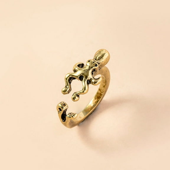 Vintage Octopus Squid Ring: Adjustable Zinc Alloy Animal Ring for Women and Men, Classic Fashion Jewelry