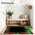 thumbnail image 3 of ODIKA 2'x3' Machine Washable Non-Slip Area Rug, Winter Pine Forest with Cascading Berry Sprig Borders High Traffic Rug, Red, 733384, 3 of 7