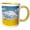 Yellow/White, variant on 3drose, Denmark, Jutland, Odum, Blooming Rapeseed Field in Spring, 11oz Two-tone Yellow Mug