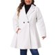 thumbnail image 1 of Abrigo de mujer de talla grande Agnes Orinda, corte A, con solapa muesca, doble botonadura, largo, tipo peacoat, con bolsillos, 4X color blanco crema, 1 of 6