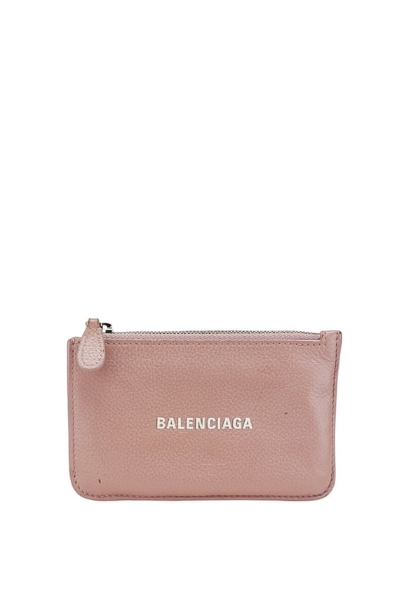 Pre-Owned Balenciaga Logo Wallet/Coin Case 637130 Pink Leather Women's BALENCIAGA (Good)