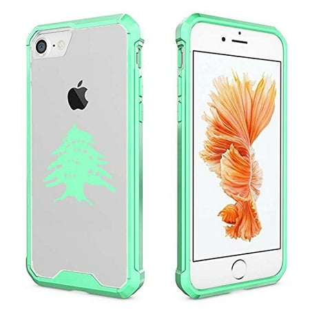 For Apple iPhone Clear Shockproof Bumper Case Hard Cover Cedar Tree Lebanon Lebanese (Mint For iPhone 8