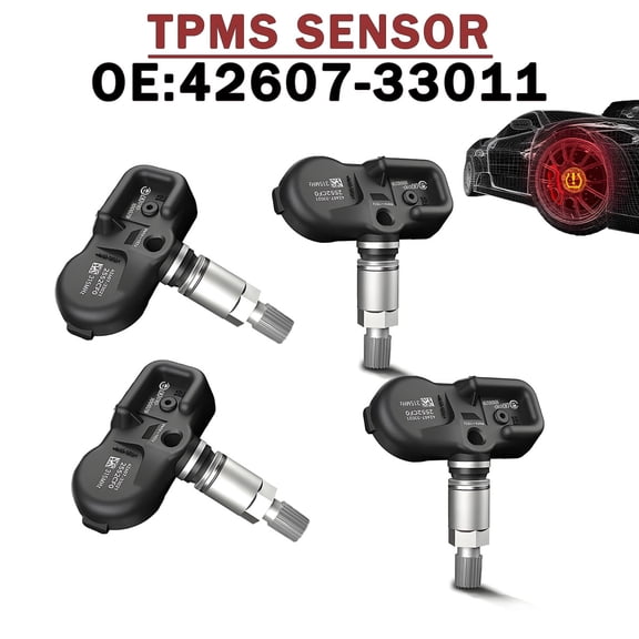 4-Pack HMCYCI TPMS Sensors 315MHz, Pre-Programmed Tire Pressure Monitoring System Replacement for  Camry,Prius,Corolla,rav4,Scion, - Replaces OE# 42607-33021 42607-33011 42607-06011