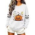 thumbnail image 3 of VKOYWKM Oversized Halloween Sweatshirts Women Pumpkin Graphic Sweatshirts Crewneck Long Sleeve Fall Sweatshirt Vintage Spooky Halloween Pullover Sweatshirts, 3 of 8