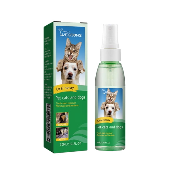 Pet Tooth Spray - Freshen Breath & Clean Teeth for Cats & Dogs - 30ml Deodorizer