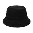 thumbnail image 2 of Dyfzdhu Winter Faux Fluffy Cow Print Bucket Hats Women Outdoor Warm Sun Hat Soft Velvet Fisherman Cap Lady Panama Black, 2 of 5