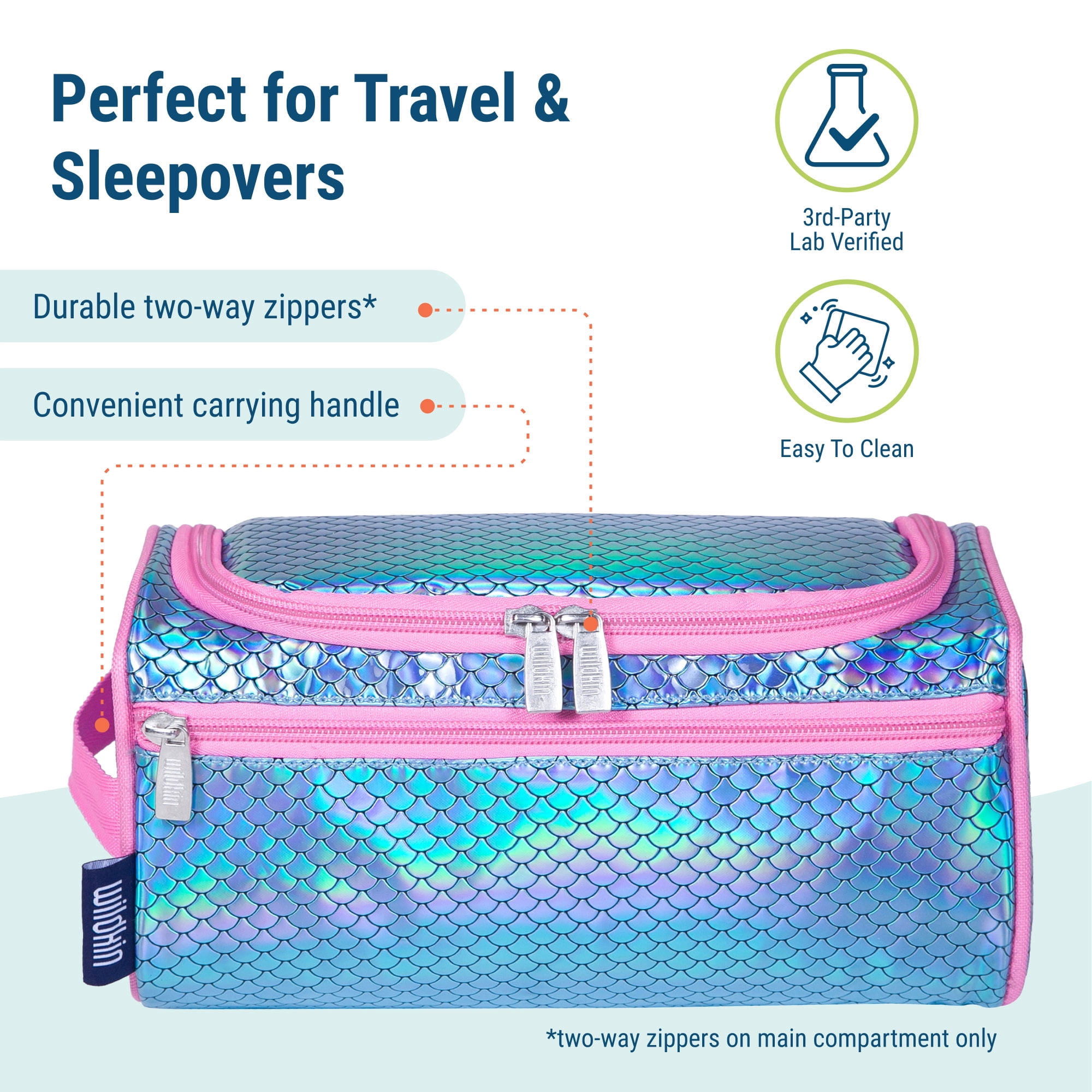 Wildkin Kids Travel Toiletry Bag (Mermaid Scales)