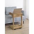 thumbnail image 2 of Coaster Ralston Table d'Appoint de Canapé en Forme de C à Dessus Relevable avec Roulettes, Brun, 2 of 15