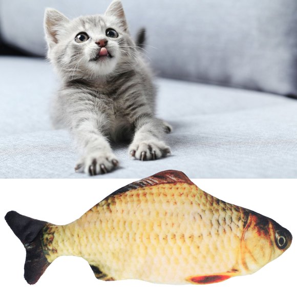 Flopping Fish, Wash By Hand Plush Cat Electric Fish Toy with Catnip USB Charging Cable for Indoor Outdoor for Hoom Grass Carp USB Charging,Crucian USB Charging,Red