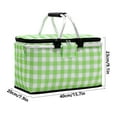 thumbnail image 2 of Picnic Basket, Collapsible Shopping Basket with Lid Large Market Basket with Handles Outdoor Portable Reusable Folding Grocery Basket Insulated Cooler Bag for Picnic Travel, Plaid, 2 of 2