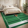 thumbnail image 3 of ODIKA 8'x10' Washable Area Rug Non-Shedding, Easy Care, Football Athletic Door Field Hash Details Bold Stripe Doormat for King Size Bedroom Under Bed, Master Suite, 3 of 7