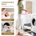 thumbnail image 2 of Pink Laundry Hamper With Lid, 160L Large Capacity With Removable Bags And Washable Bags, 5 Labels For Clothes Sorting, Laundry Basket For Bedroom, Laundry Room, Small Apartment Laundry Sorter, 2 of 6