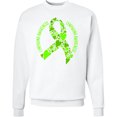 thumbnail image 2 of Inktastic Lymphoma Awareness Lime Ribbon Made of Hearts Adult Sweatshirt, 2 of 4