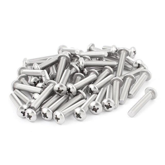 Unique Bargains 50 Pcs 8-32 x 7/8 Pieds Vis de Machine à Tête Phillips en Acier Inoxydable 25mm de Long