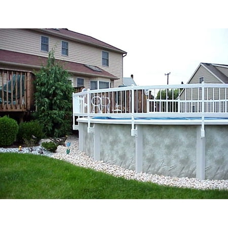 24- Inch White Economy Vinyl Works Resin Above-Ground Pool Fence Kit C - 2 Sections