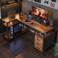 thumbnail image 2 of 47 Inch L Shaped Office Desk with Power Outlets, Computer Desk with Drawers, Corner Desk for Home Office, 2 of 9