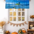 thumbnail image 2 of Sky Blue Tie Up Valance Curtains for Windows, Kitchen Curtains Window Treatments, Natural Landscape Country Tree Flowers Short Window Shades Valances for Bedroom Bathroom Cafe 42"x12", 2 of 8