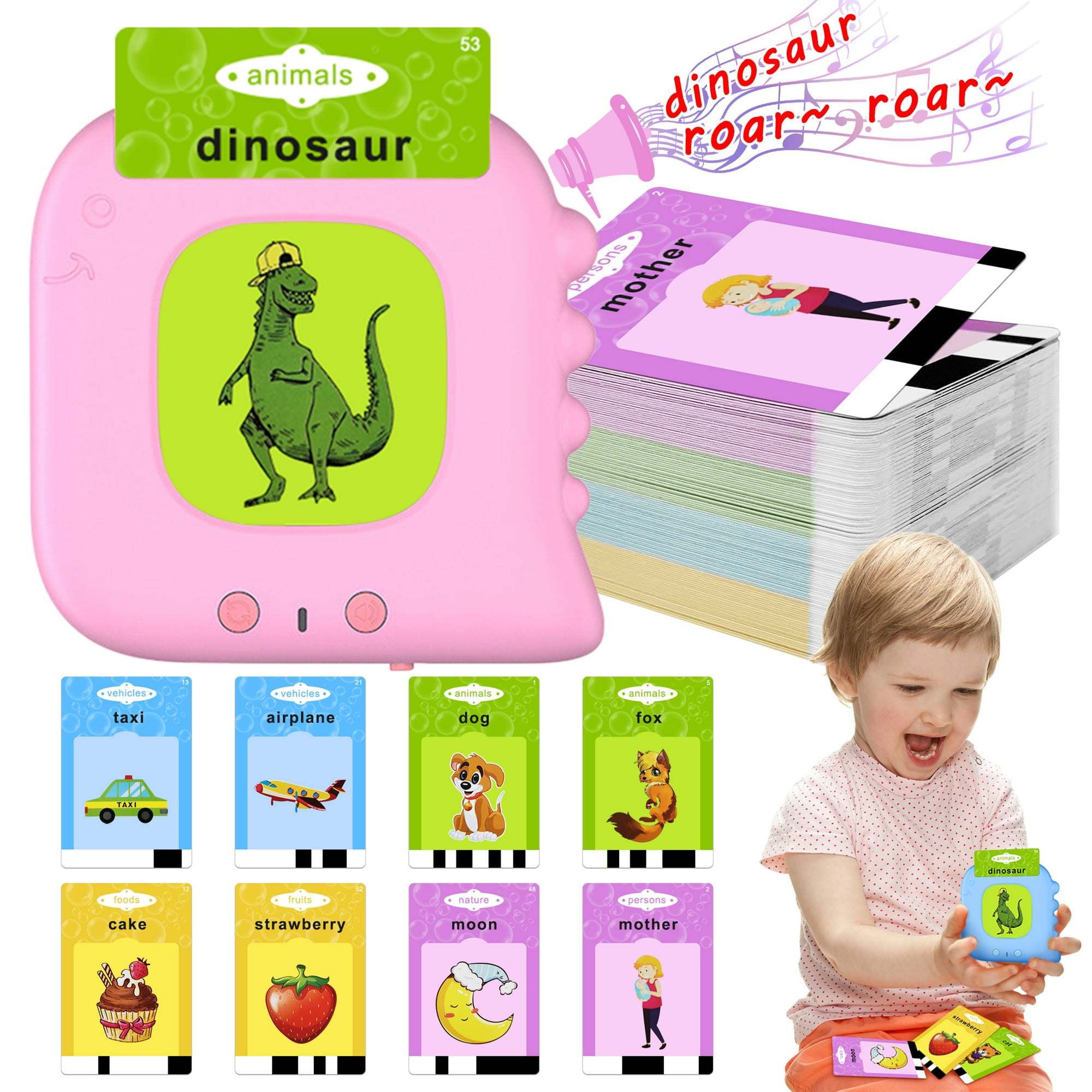Educational Toy for Toddlers Age 1 2 3,Talking Flash Cards Educational