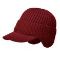 thumbnail image 1 of Outdoor Riding Elastic Warm Ear Protection Knitted Hat for Men Women  Unisex Fleece Warm Winter Hats with Visor Windproof Ear Flap, 1 of 4
