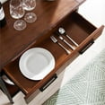 thumbnail image 3 of Pemberly Row Home Ironcraft Sturdy Wood Mini-bar/Wine Stand in Oak, 3 of 3