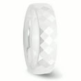 thumbnail image 4 of Ceramic White 6mm Faceted Polished Band Ring 9 Size, 4 of 6