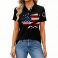 thumbnail image 4 of Womens Polo Shirts Short Sleeve Collared Golf Polo Shirt Us Flag Print 250 Anniversary Independence Day Patriotic Tee Tops, 4 of 4