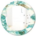 thumbnail image 3 of DESIGN ART Designart 'Turquoise Watercolor Geometrical IV' Printed Mid-Century Oval or Round Wall Mirror - Blue 20in.x30in., 3 of 5