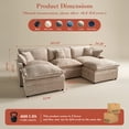 thumbnail image 2 of OLINOA 108" Modular Sectional Sofa with Double Ottomans, Ultra-Soft Chenille U-Shaped Sectional Couch, Deep Seat Convertible Sofa Bed with Side Pockets & Extra Pillows for Living Room, Camel, 2 of 9