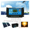 thumbnail image 2 of 50A Solar Charge Controller Solar Panel Controller 12V/24V Adjustable LCD Display Solar Panel Battery Regulator With USB Port, 2 of 5
