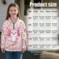 thumbnail image 7 of COEQINE Soft Girls Quarter Zip Pullover with Collar, Long Sleeve Loose Fit Printed Sweatshirt, Comfortable Polyester Top for Everyday, for Teen Girls 13-14, Axolotl Daisy Pink, 7 of 7