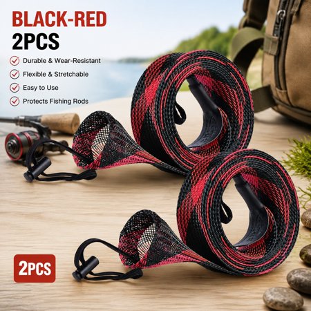 Fishing Rod Sock Sleeve Braided Mesh Cover Protector Gloves for Spinning Casting Musky Ice Fly Spey Rod Accessories