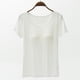 thumbnail image 1 of Camiseta de mujer de manga corta con almohadilla para el pecho de verano, sujetador de color liso, media manga, se puede usar como camisa de fondo, 1 of 6