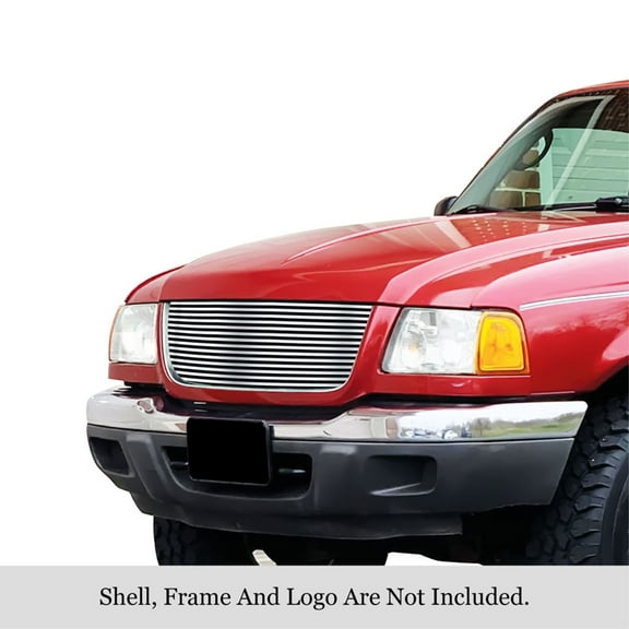 2001-2003 Ford Ranger Edge /2001-2003 Ford Ranger Xlt 4Wd Open Across The Top 304 Stainless Steel Polished Finish 8X6 Horizontal Billet Stainless Steel Billet Grille