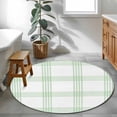 thumbnail image 5 of Green Buffalo Plaid Round Rug 3.3ft Washable Circle Entryway Rugs Non Slip Farmhouse Checkered Watercolor Area Rug Indoor Floor Carpet for Bedroom Kitchen Living Room Home Office Dining Room Nursery, 5 of 9