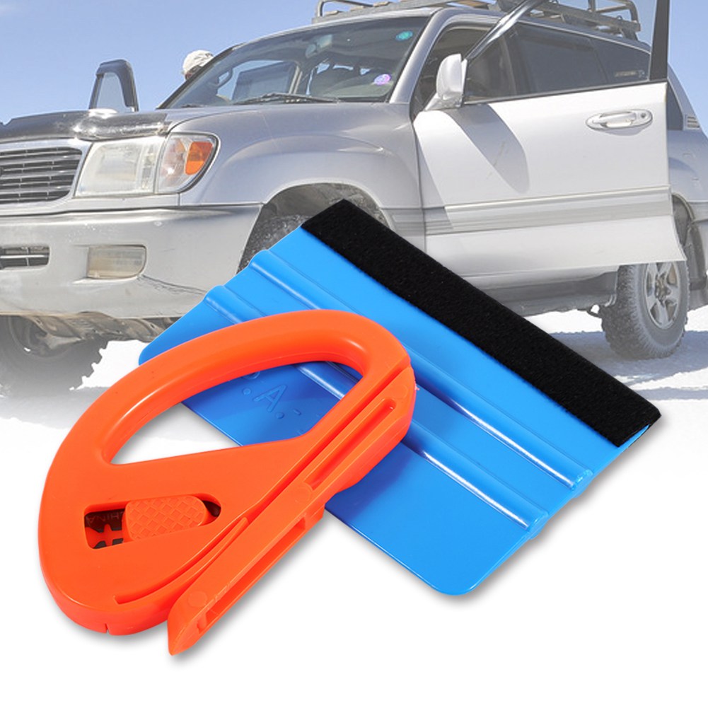 YLSHRF Car Wrapping Tool Kit,Vinyl Safety Cutter & Felt Edge Squeegee Scraper Kit Vehicle Car