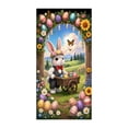 thumbnail image 2 of AZXY 35x71 Inch Easter Bunny Door Cover, Bunny with Egg Cart in Floral Frame Door Banner, Spring Farmhouse Porch Wall Hanging Decor for Easter Party, 2 of 6