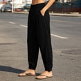 thumbnail image 6 of LIaqionyy Women Pants Casual Flowy Pant Elastic Waist Jogger Vacation Beach Lightweight Lounge Trousers with Pockets, 6 of 7