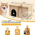 thumbnail image 3 of Cat Litter Box Enclosure Large with Lid, Modern Hidden Cat Litter Box Furniture with Litter Mat, Dog Proof, Easy to Clean & Order Control, 35.4 x 19.7 x 18.9 Inchs (Beige), 3 of 7